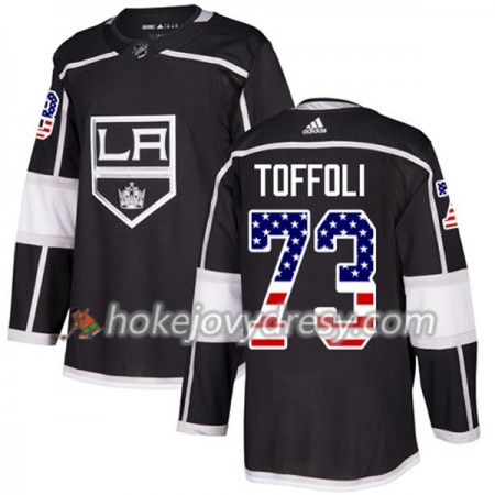 Pánské Hokejový Dres Los Angeles Kings Tyler Toffoli 73 2017-2018 USA Flag Fashion Černá Adidas Authentic